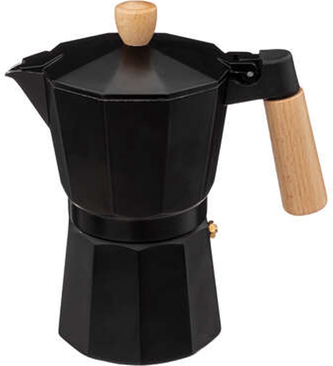 Percolator Zwart - 6 Kops – Espresso Koffiemaker – Moka Pot – RVS - Aluminium - Espressomaker — afbeelding 1