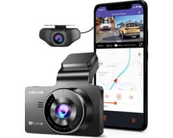 AZDome M63 Pro 2CH Dual dashcam met achter camera - Ultra 4K + FullHD resolutie - Wifi - GPS - Parkeerstand - 64gb Micro SD - 3.0 inch IPS LCD - dashcam voor auto met achter camera