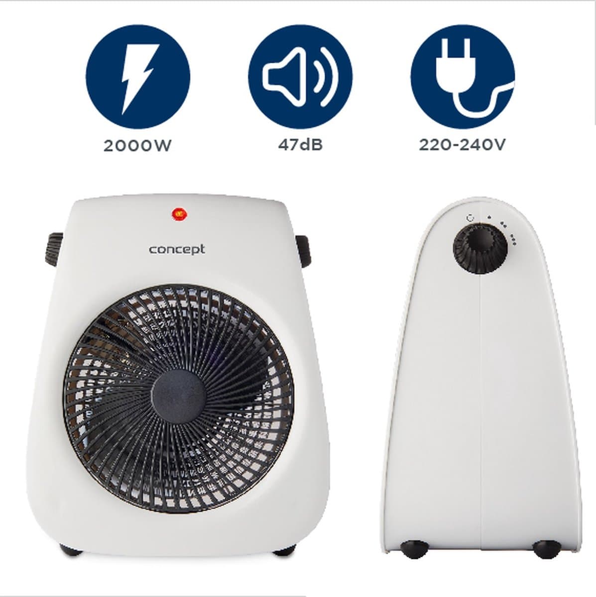 Concept VT7040 Ventilator – Met Warme Luchtstroom Functie – Ventileren en Verwarmen – Wit — afbeelding 1