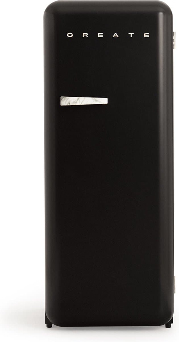 CREATE - Koelkast in retrostijl - Zwart - Handvat Marmer - FRIDGE RETRO 281L — afbeelding 1