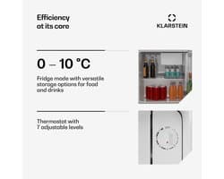 Klarstein Mini-Koelkast Irene 46L retro – Stil 37 dB, Verstelbare Thermostaat, Energiezuinig, Kleine Koelkast voor Slaapkamer en Kantoor, Zwart - voor Studentenkamer - Compact - Mini Fridge - Hotelkoelkast - Compact Koelkast