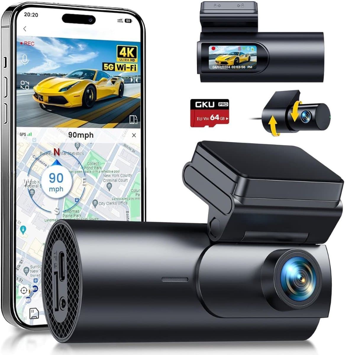 ApexArte® Dual Dashcam - Dashcam voor Auto - Dashcams - Zwart — afbeelding 1