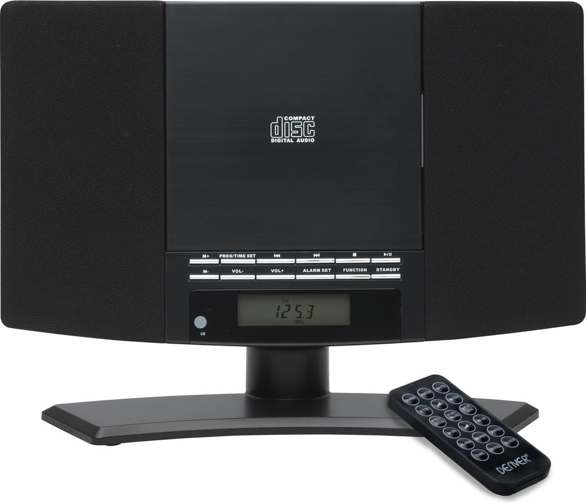 Denver Radio CD Speler - Wandmontage - FM Radio - Wekkerradio - 20 voorkeuzezenders - AUX - MC5220B — afbeelding 1