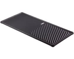 Enders Omkeerbare grillplaat, van gietijzer, 1/3 grilloppervlak, grill-accessoires, grillplaat, voor Enders gasgrill Boston 3-branders, massieve grill-gietijzeren plaat, dubbelzijdig te gebruiken Single