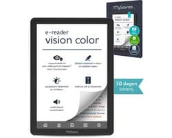 MyStories E-reader Vision Color - 6 inch Kleurenscherm - E Ink Touchscreen - 32GB opslag - Schermverlichting - E-books & Luisterboeken - Zwart - Compatibel met o.a. Kobo Plus en Storytel