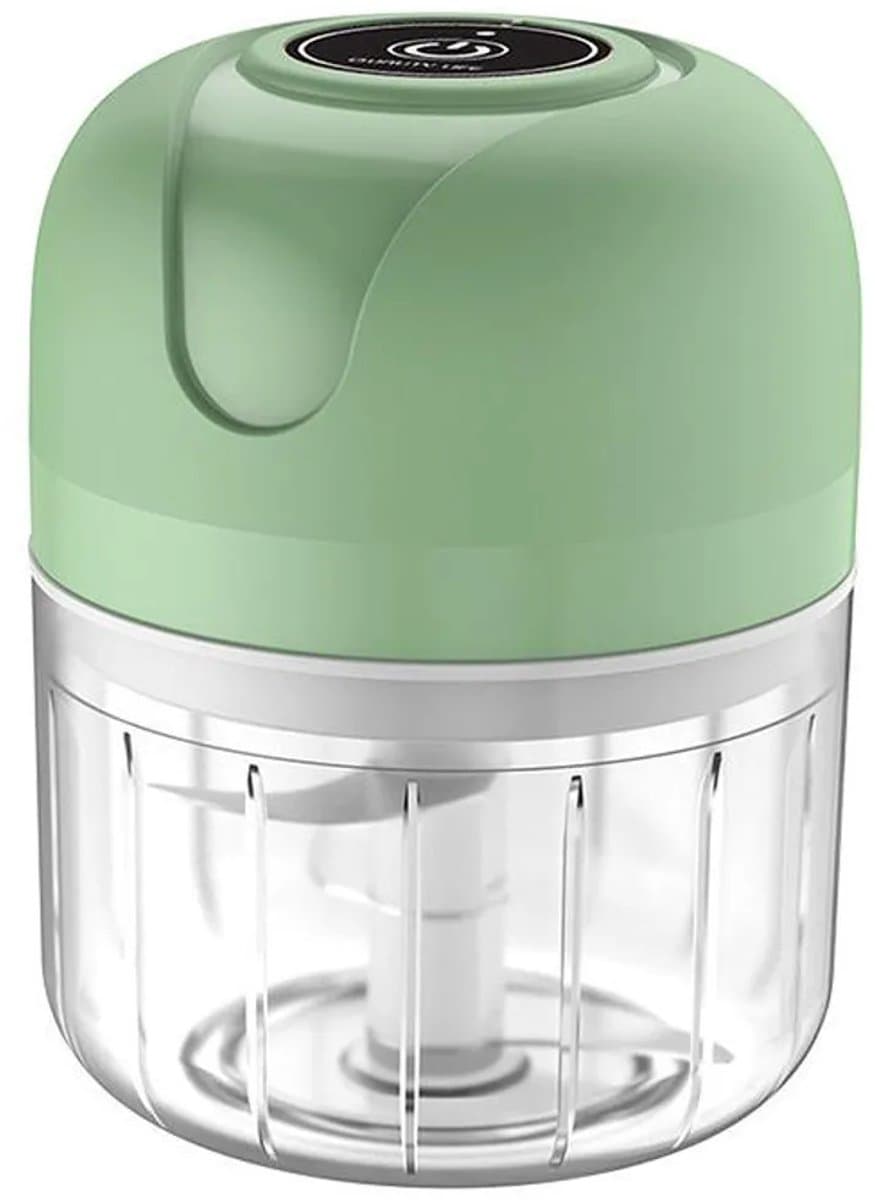 LISM-Elektrische uien- en knoflooksnijder (250 ml) – Draadloos met USB-oplaadfunctie – 6 messen Geschikt voor uien, fruit, noten en vlees; een praktische keukenhulp. — afbeelding 1