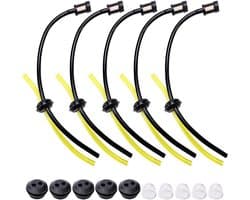 SnelShoppen - 5 Sets Universele Brandstoffilters Set voor Grasmaaier, Brandstofslang met Filter en Primer, Geschikt voor Messen en Strimmers, 3.5mm Bi