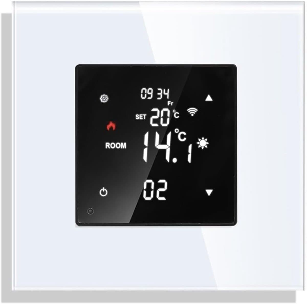 Wifi Thermostaat - Temperatuurregelaar Ketel - Verwarming Regelen - Telefoon Afstandsbediening - 86x86mm - Wit — afbeelding 1