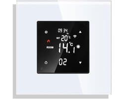 Wifi Thermostaat - Temperatuurregelaar Ketel - Verwarming Regelen - Telefoon Afstandsbediening - 86x86mm - Wit