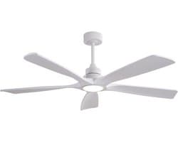 COVREO Plafondventilator met verlichting 91 cm wit hout en metaal, 6 standen