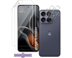 SnelShoppen - 2 + 2 stuks displaybeschermfolie voor Motorola Moto Edge 70 Fusion, TPU-hydrogel, HD, krasbestendig, eenvoudig te installeren, camerabes