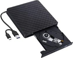 Externe Optische Drive - Schijflezer CD DVD - Data Back-up Maken - Dubbele USB C en 3.0 - 12 cm