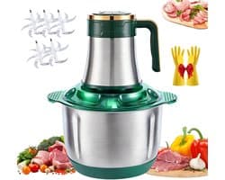 Compacte Keukenmachine - Voedselhakker Vleesmolen - Moeiteloos Koken - Krachtige 500W Motor - 5L Roestvrij Staal - Zilver