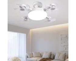 Plafondlamp Geschikt voor buiten, plafondventilator met ledverlichting, afstandsbediening, stil, opvouwbaar, 60 watt