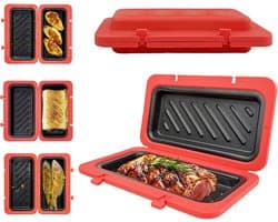 Sandwichmaker Magnetron - Kaassmelter Panini - Snel Ontbijt Maken - Geïntegreerde Verwarming - 45x12x45 cm - Rood