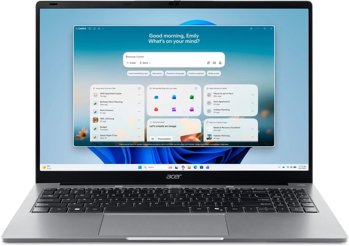 Aspire AL15-47P-R2LK - Laptop - 15 inch - AMD Ryzen 3 - 8GB - 512GB SSD - Grijs — afbeelding 1