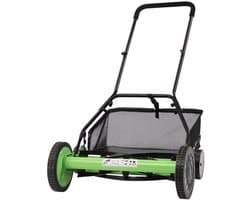 Handgrasmaaier – Handmaaier – Kooimesmaaier – Duwgrasmaaier – Gazonmaaier – 50,8 cm Maaibreedte – 9 Instelbare Maaihoogtes – 65-Mangaan Stalen Messen – Met Opvangzak – Groen