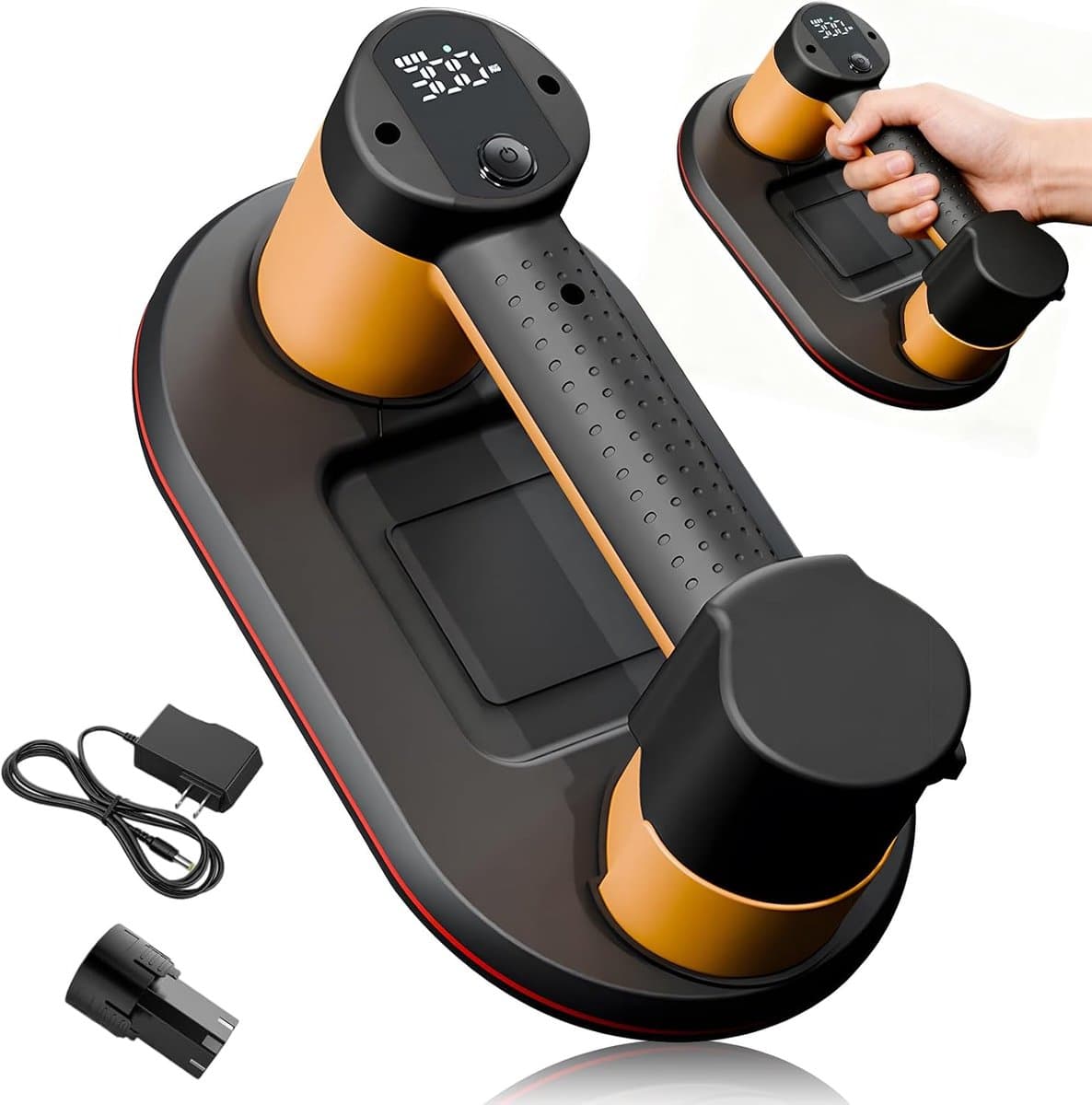 Accu stofzuiger 300 kg zuigkracht - voor tegels, glas en marmer - LCD display, 4500 mAh batterij - tot 12 uur gebruik - ShopVlot — afbeelding 1