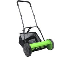 Gazonveger - Duwveger Grasvanger - Gazon Onderhouden - 5-Bladige Duwhaspel - 12 inch - Groen