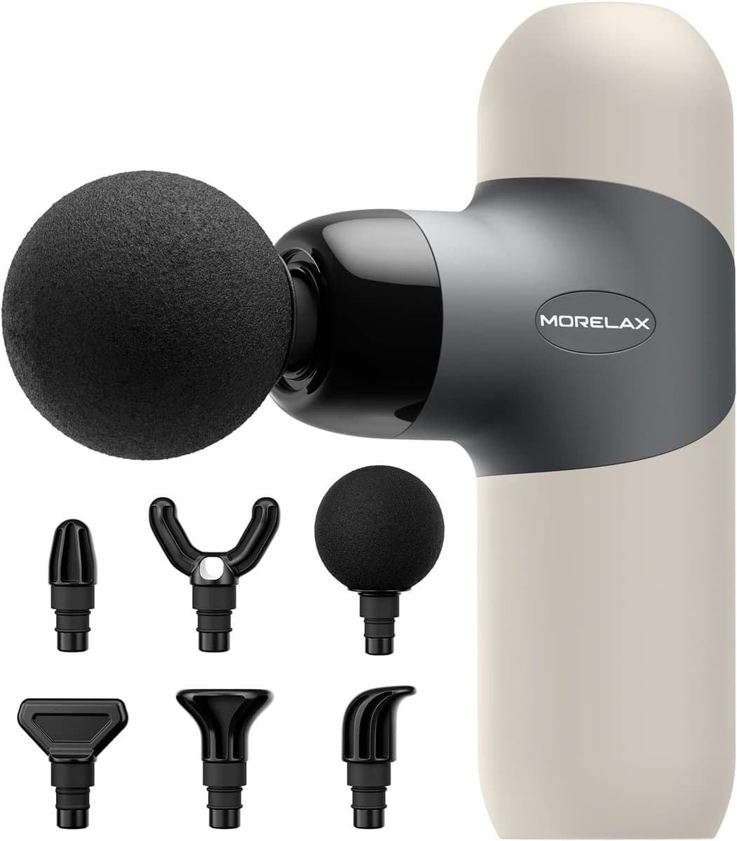 Thijox - Mini Massagepistool Draagbaar Diepe Weefsel Percussie Spiermassager met 6 Verwisselbare Massagekoppen en 4 Snelheden, Ideaal voor Sport, Onts — afbeelding 1