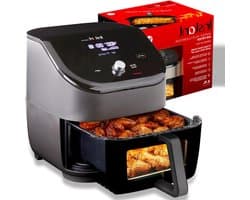 Heteluchtfriteuse - Airfryer Oven - Gezond Frituren - ClearCook Kookvenster - 6 Liter - Zwart