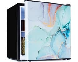 Klarstein CoolArt koel-vriescombinatie - Koelkast met 2 koelstanden, designfront, 5-traps thermostaat, 0 tot 10 °C, inhoud: 45 liter, design: pastel