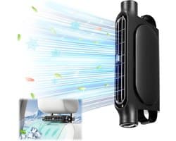 Autostoelventilator met dubbele turbo sterke wind - 3-speed verstelbaar - USB - auto rugleuning ventilator - geschikt voor alle auto's - jeep - bestelwagens - RV - trucks - zwart Turbo fan