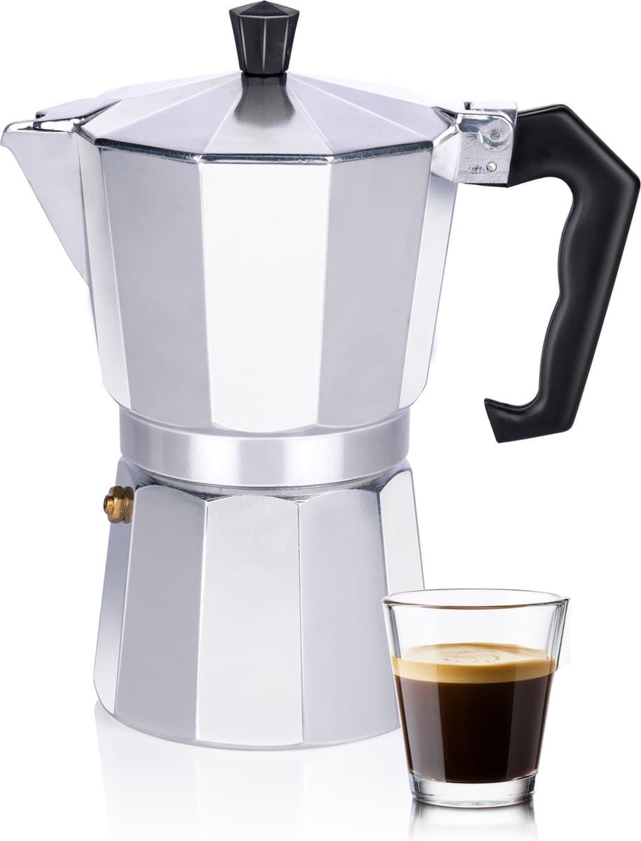 alpina Percolator - Koffiemachine 270 ML - Koffieapparaat ?10 x 19 CM - 320 GR - Koffie Maken Zonder Elektriciteit - 1 Kop Per Keer Koffie Apparaat - Ook op Gas/ Halogeen/ Keramisch - Aluminium — afbeelding 1