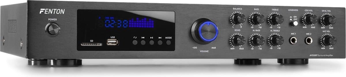 5.1 versterker - Fenton AV550BT - Surround versterker met Bluetooth, mp3 en radio - 320W — afbeelding 1