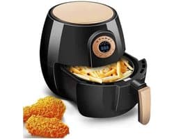Heteluchtfriteuse - Kleine friteuse - Gezond koken - Minder olie - 1400W - Zwart