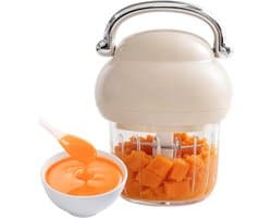 Elektrische Keukenmachine - Mini Hakmolen - Snel Ingrediënten Maken - Oplaadbaar Draadloos Gemak - 350ml Capaciteit - Beige