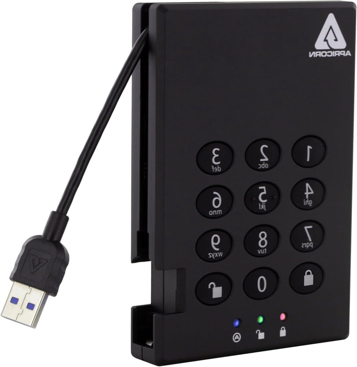 Externe Harde Schijf - Opslagapparaat Data - Bestanden Beveiligen - Hardware Encryptie - 2TB - Zwart — afbeelding 1