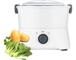 Elektrische aardappelschiller - Automatische schilmachine - Efficiënt groenten schillen - 6 roestvrijstalen messen - 1 kg per keer - Wit