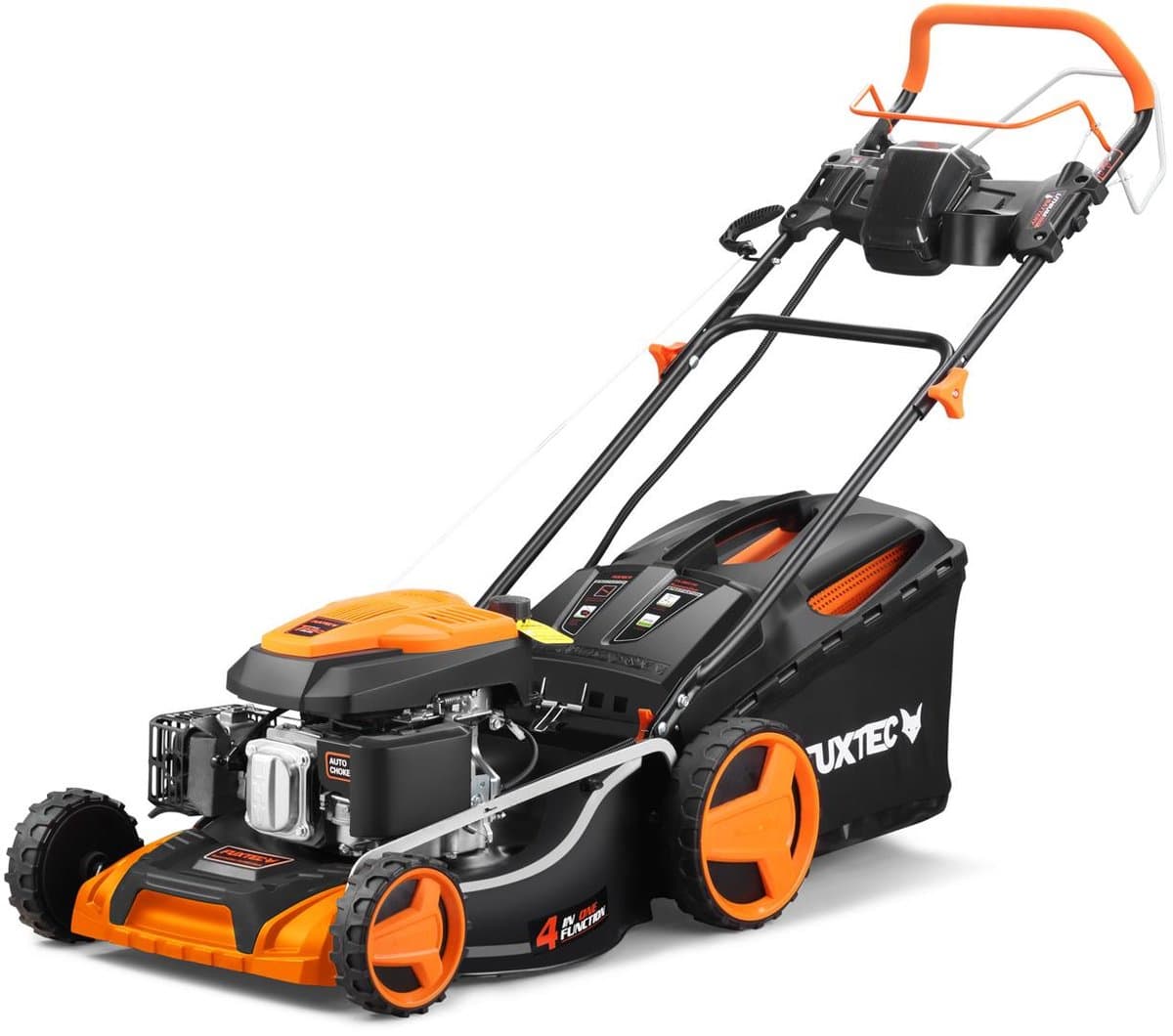FUXTEC 4in1 Benzine Grasmaaier FX-RM5196eS - Elektrische Start - 6pk/4.4kW - 51cm Maaibreedte ,Hoogteverstelling 25mm-75mm - 4-Takt - Achterwielaandrijving, 60L Grasvanger - Mulchfunctie & Zij-uitworp — afbeelding 1