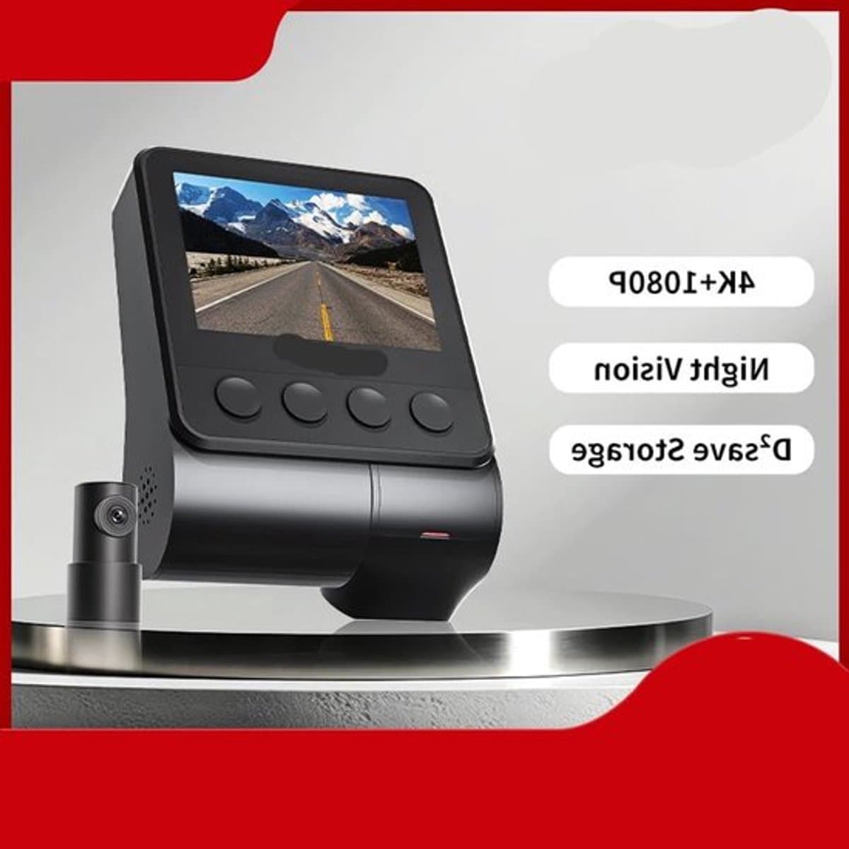 Dashcam voor Auto - Navigatiesysteem Auto - Voor & Achter Camera – 2160P + 1080P – 4K - GPS - WiFi - Nachtzicht - G-sensor - ADAS - Loop Recording - Hardwire Kit — afbeelding 1