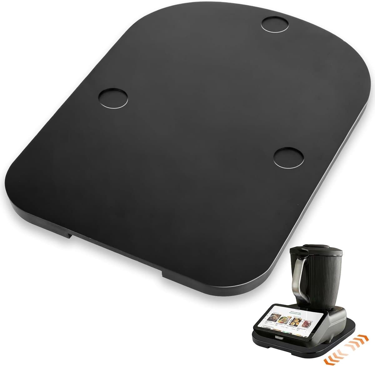 Keukenmachine Glijplank - Rolplank Accessoire - Apparaat Verplaatsen - Met Wielen Bamboe - 41x30 cm - Zwart — afbeelding 1