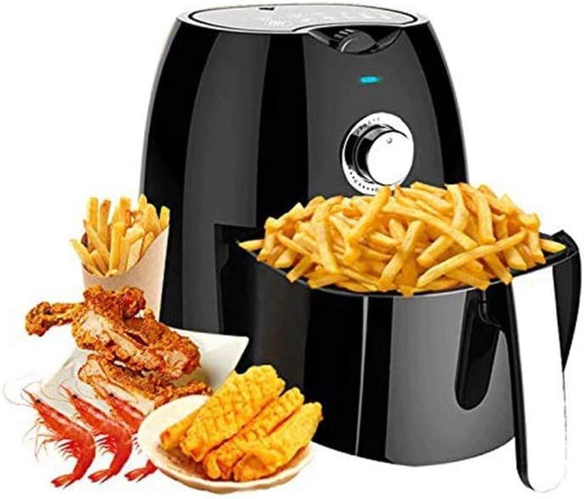 Heteluchtfriteuse - Oven Air Cooker - Gezond Koken - Snelle Luchtcirculatie - 4.5 Liter - Zwart — afbeelding 1