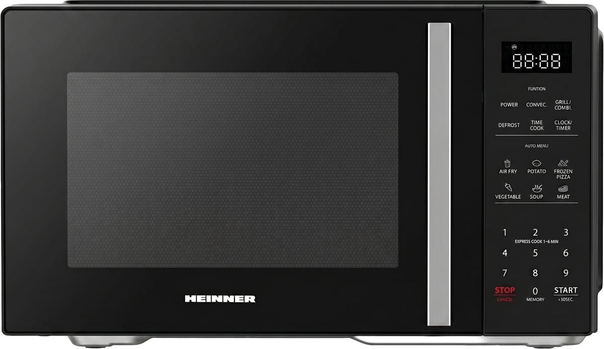 Heinner Combi Magnetron Vrijstaand 23 Liter - Magnetron met Grill, Heteluchtoven & Airfryer - 4-in-1 met 900W & 10 Airfry Programma's - Zwart — afbeelding 1