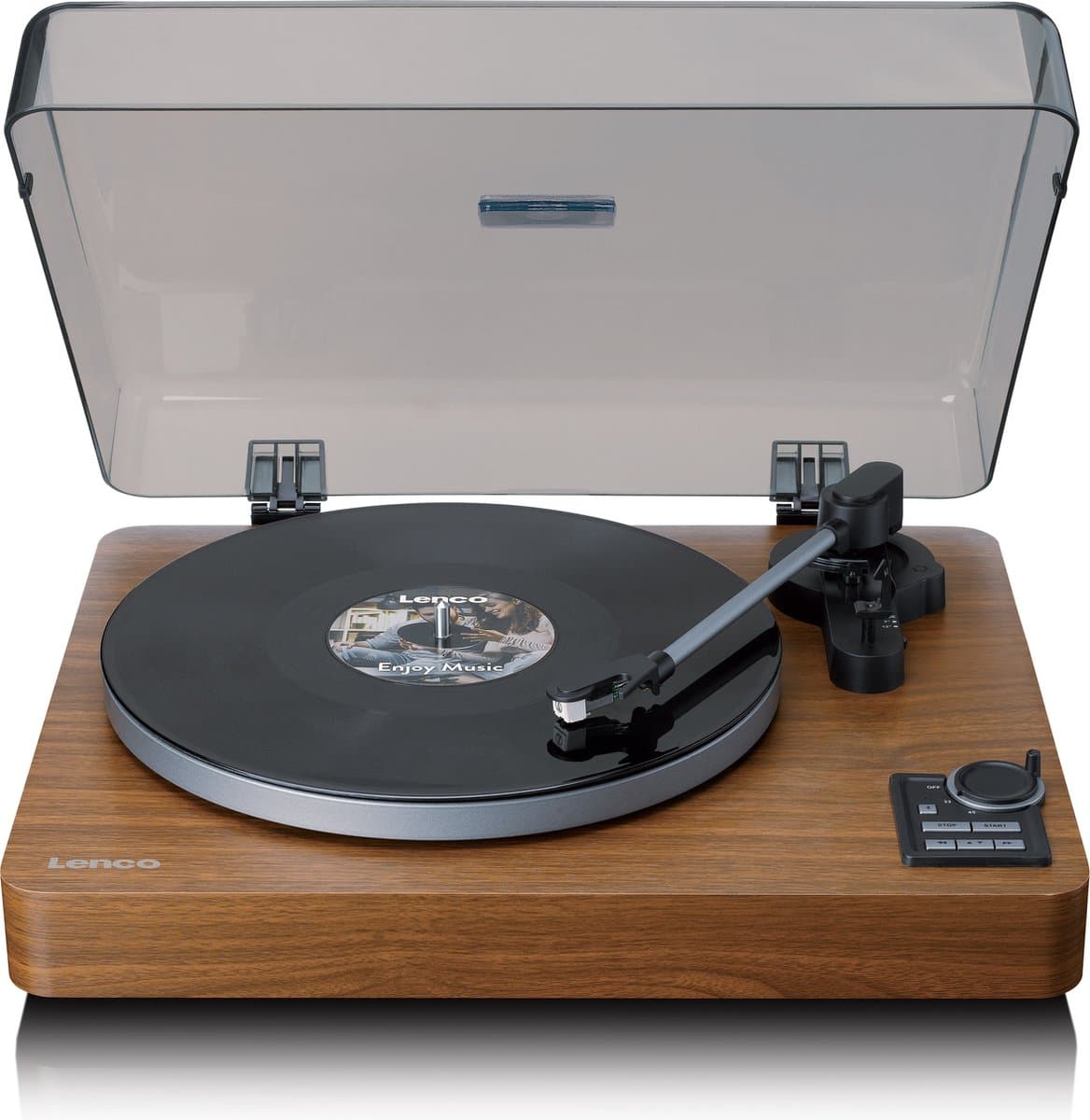 Lenco Platenspeler - Volledig automatische Platenspeler - Bluetooth en Voorversterker - LBTA-165WD - Hout — afbeelding 1