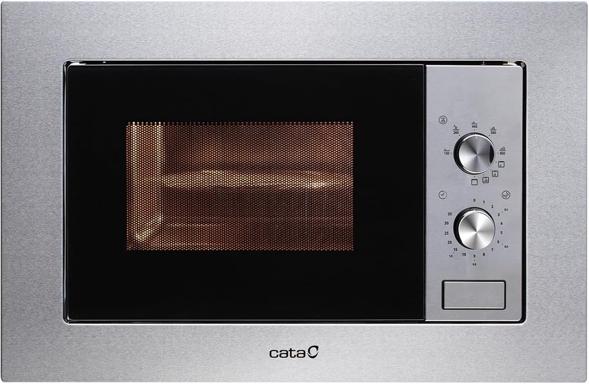 Inbouwmagnetron 20L - Roestvrij staal - 1000W Grill - 5 Vermogensniveaus - Automatische Ontdooiing - Timer - Compact Design — afbeelding 1