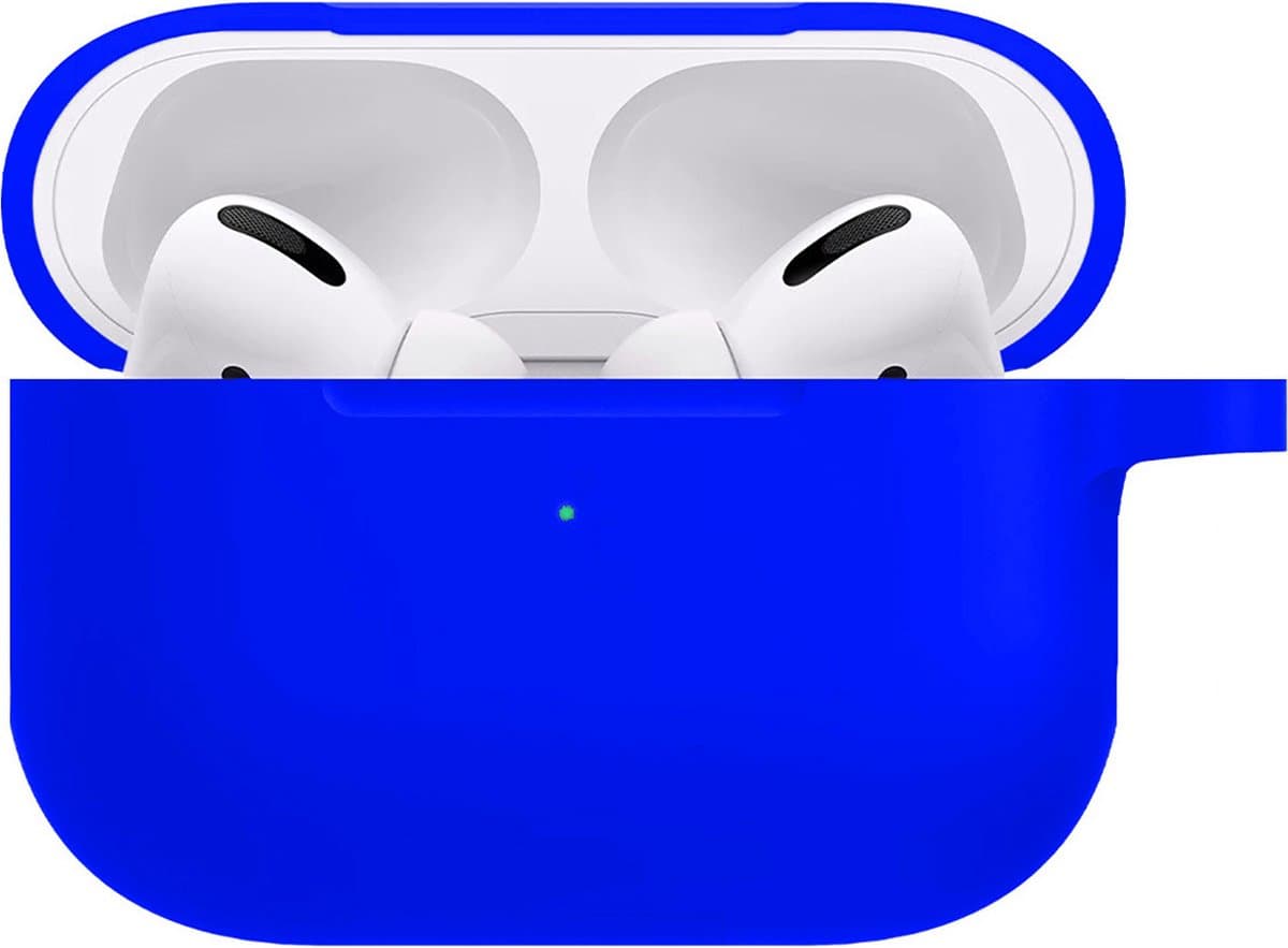 Hoesje - Geschikt voor Apple AirPods Pro 2 - met Clip - Siliconen Hoes - Silicone Case Cover - Blauw — afbeelding 1