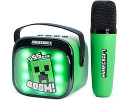 Minecraft - karaoke set voor kinderen - draadloze microfoon en speaker - met lichteffecten en stemeffecten