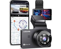 AZDome M63 Pro 1CH dashcam - Ultra 4K resolutie - Wifi - Gps - Parkeerstand - 64gb Micro SD - 3.0 inch Lcd - dashcam voor auto