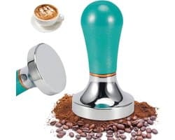 Espresso Tamper - Koffie Aanstamper - Koffie Bereiden - Gelijkmatige Drukverdeling - 57 mm - Lichtblauw