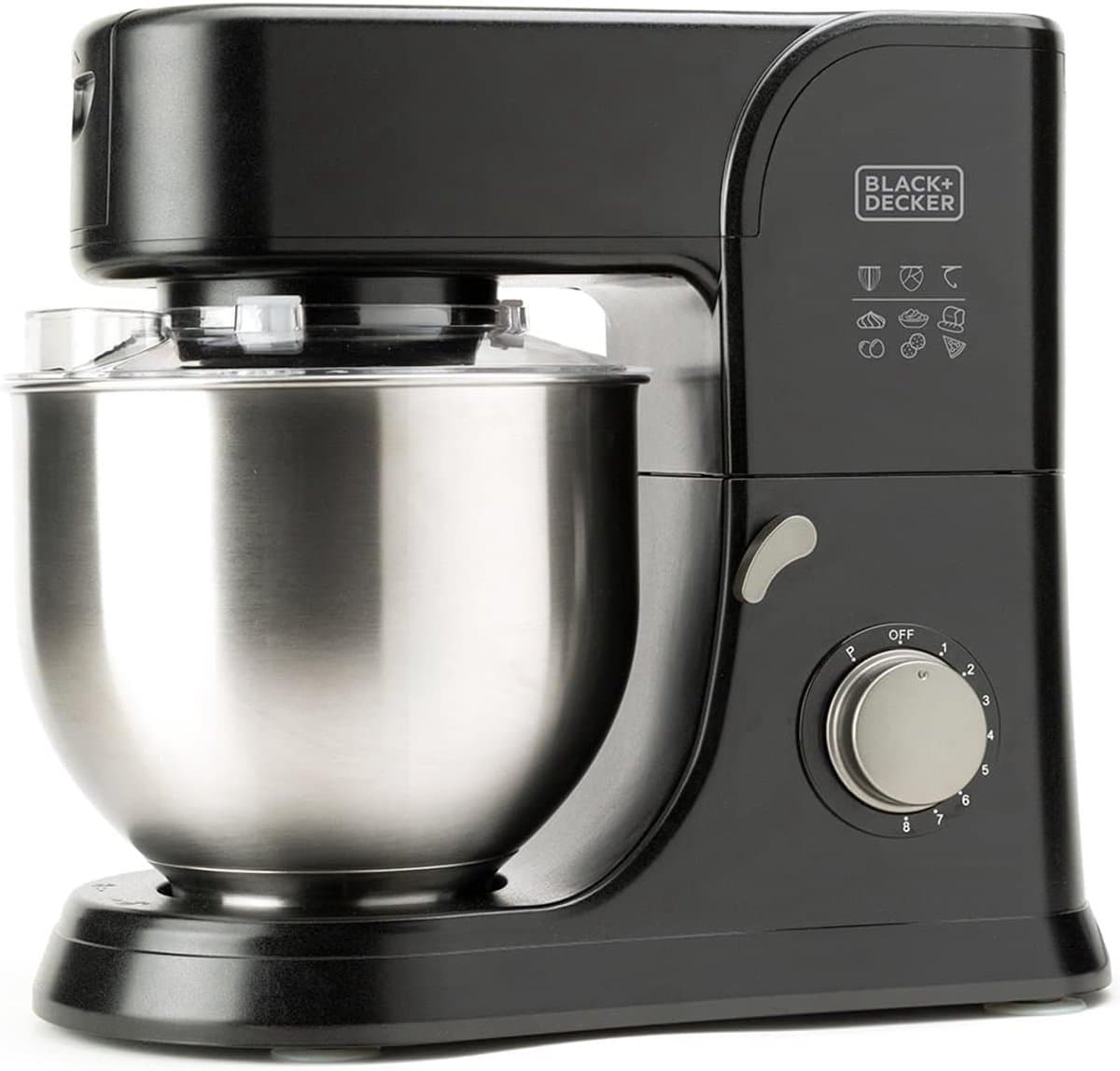 BLACK+DECKER - Keukenmachine 1000W - Keukenrobot - Foodprocessor - Keukenmixer RVS - 5.2L - Zwart — afbeelding 1