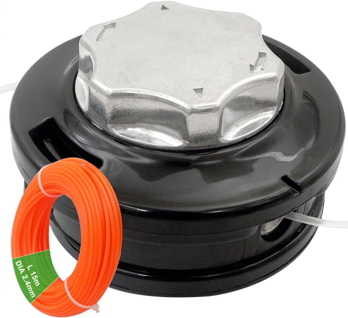 M10 x 1.25 Left Handed Automatische Universele Draad Vervanging Grasmaaier Dual 2 Line Spoelkop met 15m 2.4mm Strimmer String Cord - Tuingereedschap - Accessoires — afbeelding 1