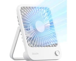 Tafelventilator stil USB oplaadbaar – Opvouwbare mini ventilator – 4 standen – Draagbaar wit