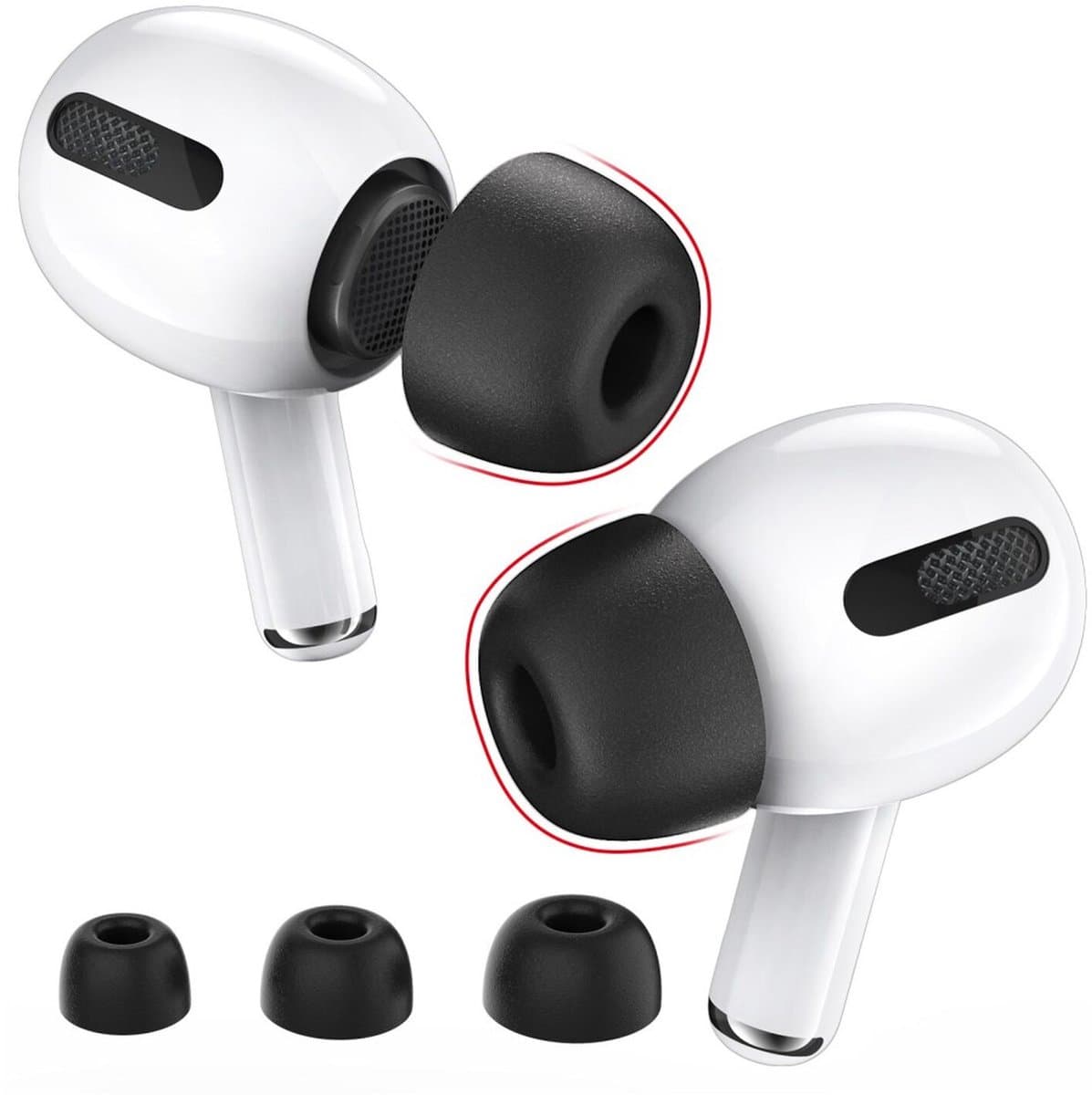3 Pack Memory Foam S / M / L Dopjes Oordopjes Vervanging Tips Geschikt voor AirPods Pro (1e & 2e Generatie) — afbeelding 1