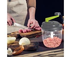 Keuken Snijmachine - Groentehakker Handmatig - Snel Ingrediënten Snijden - Compact Lichtgewicht Ontwerp - 17.5 x 14.3 x 13.6 cm