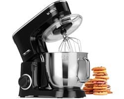 Keukenmachine - Bakmixer Robot - Zelf Bakken - Krachtige 2200W Motor - 6.5 Liter Kom - Zwart